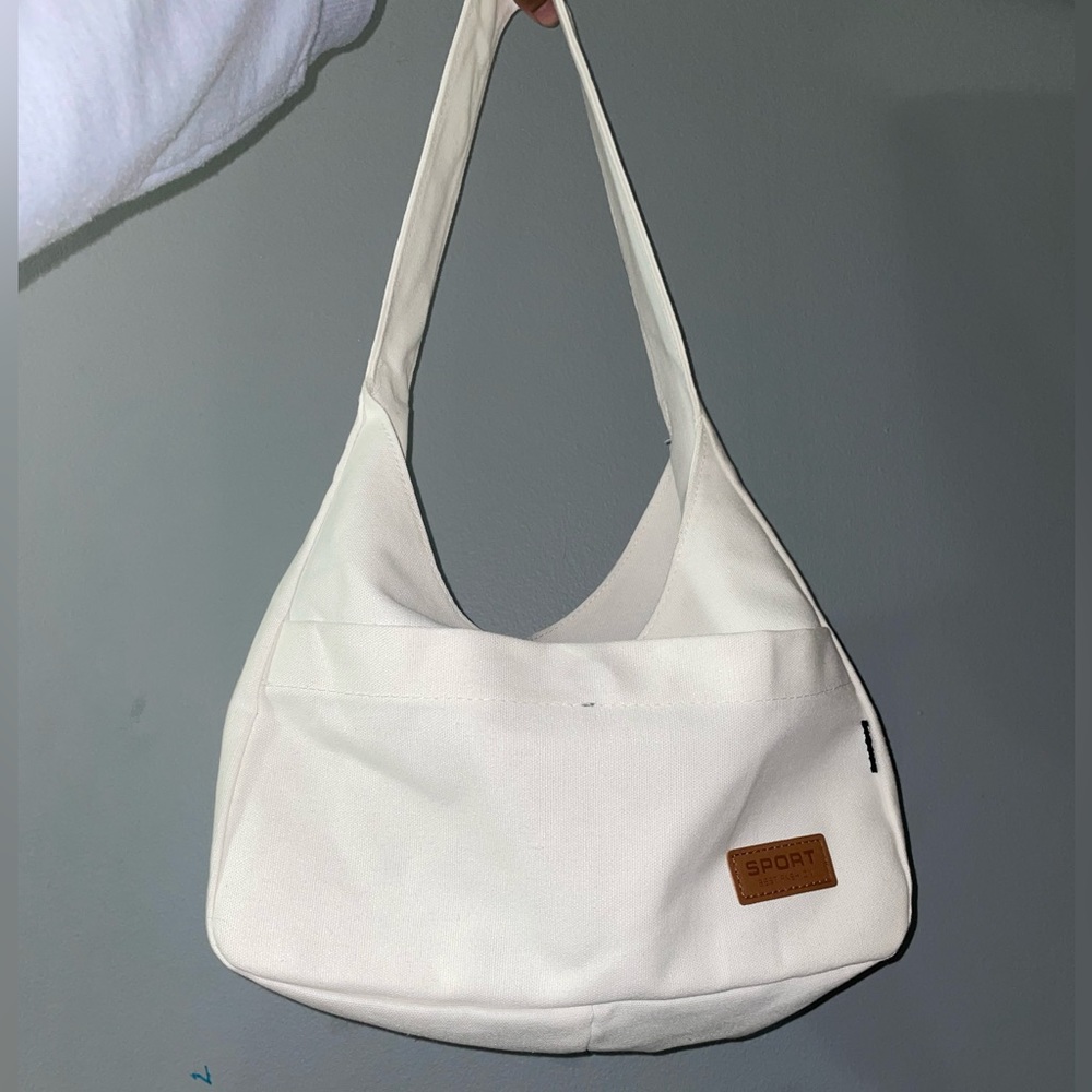 Cute white cloth shoulder bag
